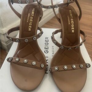 Kurt Geiger Brown Studded Heels